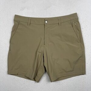 Lululemon Shorts Mens 32 Brown Chino Golf Stretch Zip Pocket 7 Inseam Casual